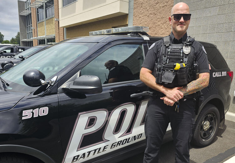 Ashley ‘Ash’ Kinlaw of the Battle Ground Police Department, is helping Target Zero get the word out this month to emphasize safe driving habits to teen drivers. Photo by Paul Valencia