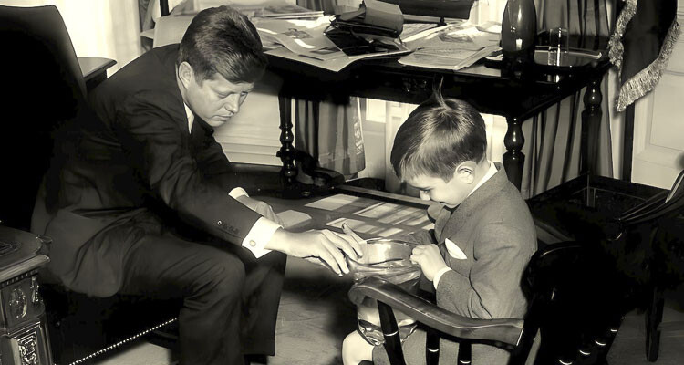 President John F. Kennedy with his nephew, Robert F. Kennedy, Jr. Photo courtesy The White House, c.1962