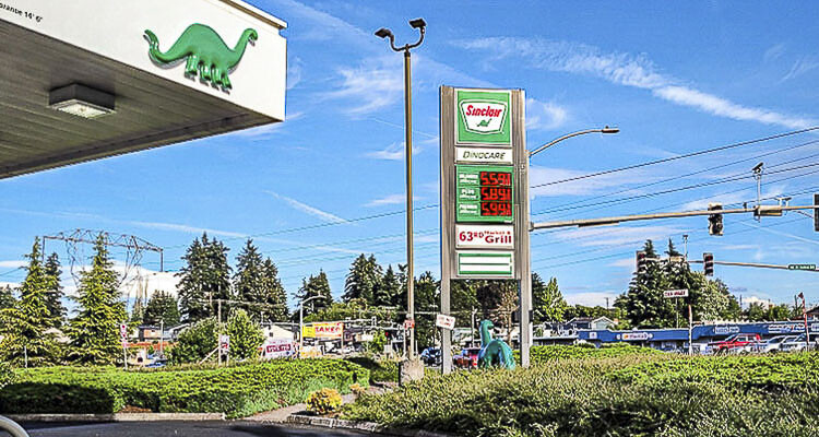 Fuel prices in Washington state have risen by almost 30% in the past six months, making it the most expensive state for fuel nationwide, despite a slight decrease in prices over the past two weeks, and experts suggest that the state's new cap-and-trade carbon tax program may be contributing to the high costs.