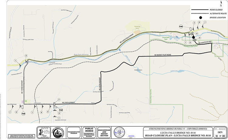 Detour route. Map courtesy Clark County