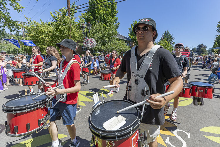 The Camas High School Marching Band performed during Saturday’s parade. Photo by Mike Schultz