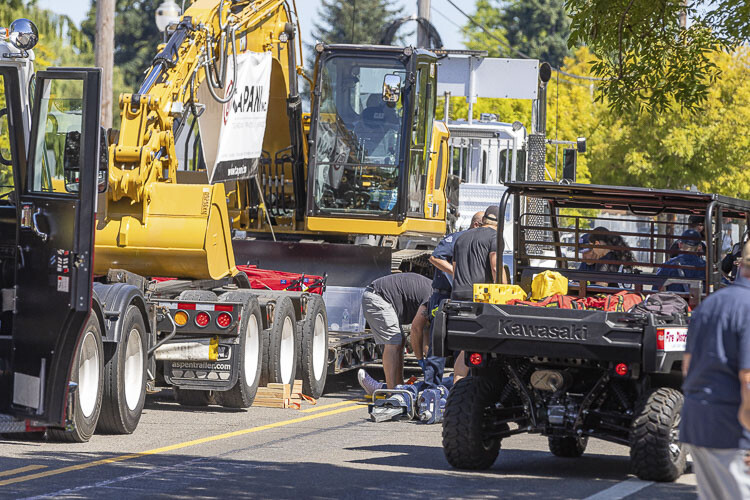 A 17-year-old female was injured after falling off an entry in the 2023 Harvest Days Parade Saturday in Battle Ground. Photo by Mike Schultz