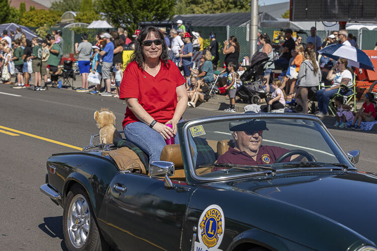 Battle Ground Citizen of the Year Kendra Laratta is shown here during Saturday’s parade. Photo by Mike Schultz