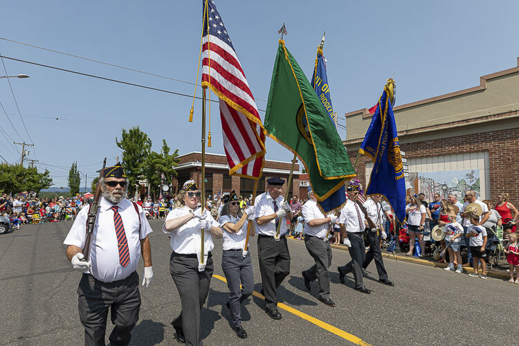 The VFW provided the Color Guard for the 2023 Ridgefield Fourth of July Parade. Photo by Mike Schultz