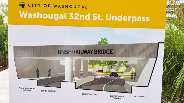The new underpass will provide separate facilities for vehicles, pedestrians and bicyclists to safely pass under the BNSF rail line. Photo courtesy of John Ley