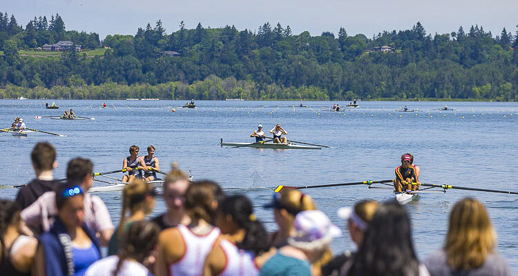 Close to 1,300 athletes and more than 3,000 people made it out to Vancouver Lake in May for the U.S. Rowing Northwest Youth Championships. Photo by Mike Schultz