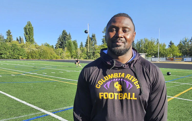 DeWayne Patterson, an assistant at the time, maintained a workout schedule during the offseason for the Columbia River Rapids even before he was named the head coach for the football program. Photo by Paul Valencia