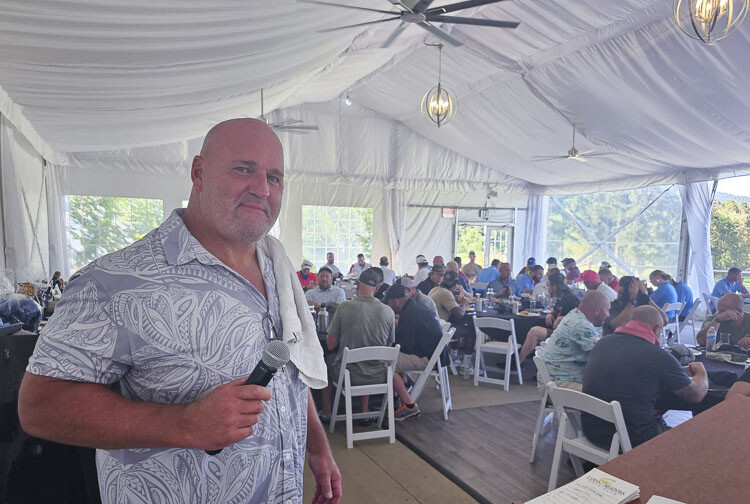 Pat Moore of the Vancouver Police Department is one of the organizers of the Jeremy Brown and Don Sahota Memorial Golf Tournament. The tournament, which raised more than $25,000 for local charities last year, held its 2023 event Monday at Camas Meadows Golf Course. Photo by Paul Valencia