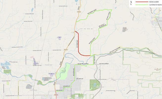 Detour map courtesy Clark County Public Works
