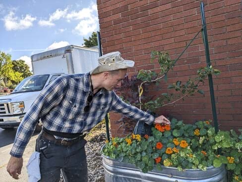 The kitchen garden that wraps around three sides of the Tod and Maxine McClaskey Culinary Institute at Clark College is reaping a bountiful, colorful harvest for students to use in their recipes. Photo courtesy Clark College