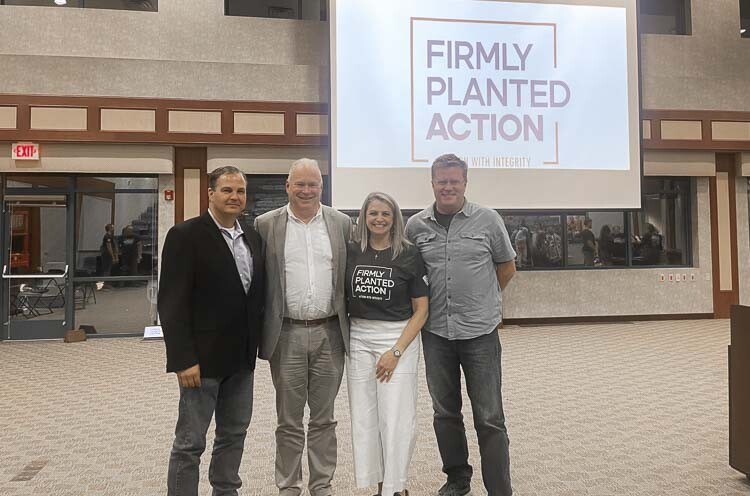 A kickoff event was held Monday in Vancouver for the Firmly Planted Action organization. In attendance were (left to right) Sen. John Braun, Rep. Jim Walsh, Heidi St. John and Glen Morgan, founder of We The Governed. Photo courtesy Leah Anaya