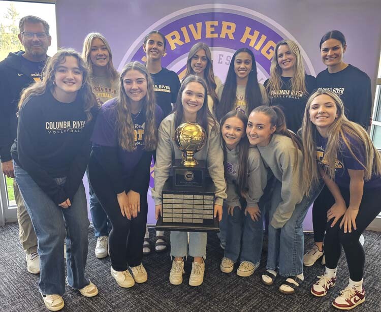 The Columbia River volleyball team has won three consecutive state championships. Photo by Paul Valencia