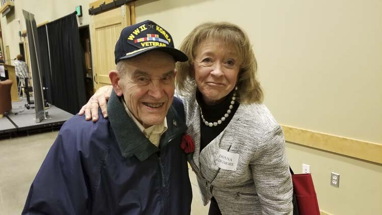 Retired LTC Frank Heyl and Retired Brigadier General Donna Prigmore were two of the four guest speakers at the Clark County Republican Women’s Salute to Veterans event. Prigmore served as Commander of the Oregon Guard prior to retiring. Photo courtesy of Clark County Republican Women