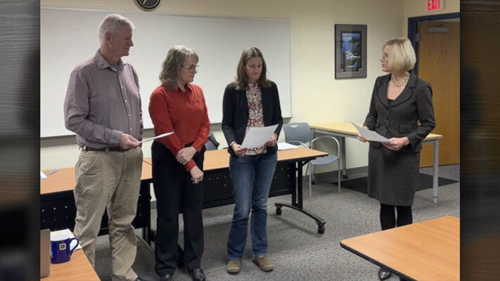 New and returning Washougal School District School Board members were sworn in to service at the Dec. 12 board meeting after winning in the general election on Nov. 7.