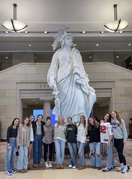 The Camas Papermakers, inside the U.S. Capitol Building earlier this week. The girls basketball team played three games in the region and then played tourists. Photo courtesy Camas girls basketball team