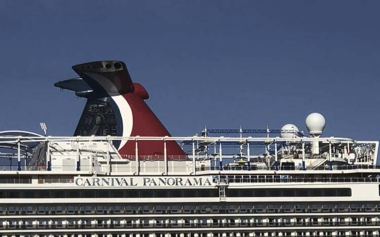 The Carnival ship Panorama needed repairs at a Swan Island dry dock. The “whale tail” covering the exhaust made the ship too tall to fit under Columbia River bridges at Astoria and Longview. The firm had to sail to Vancouver, BC and have the whale tail removed, and return to then sail down the Columbia River.