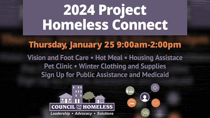 The annual Clark County Project Homeless Connect event is set for Thursday (Jan. 25) from 9 a.m.-2 p.m. at St. Joseph Catholic Church, 400 S. Andresen Road in Vancouver.