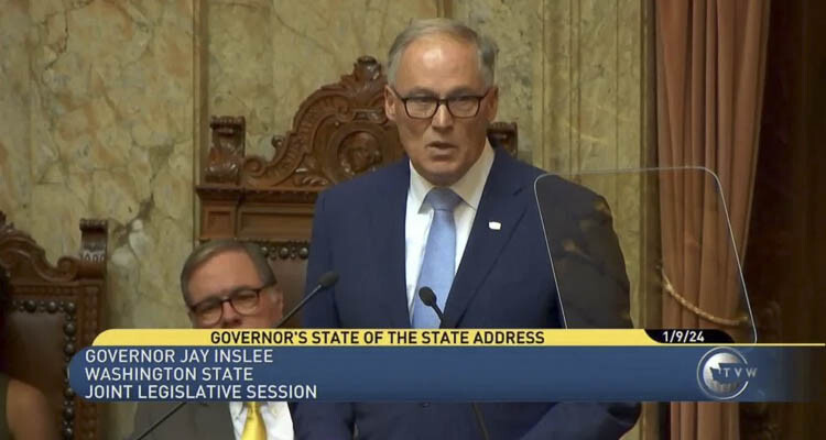 Washington Gov. Jay Inslee delivered his 11th and final state-of-the-state address Tuesday before a joint session of the WA Legislature.