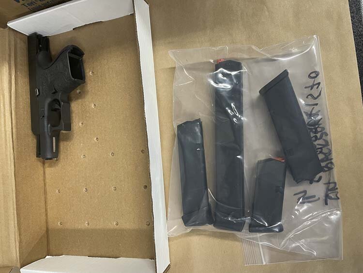 Guns and magazines were seized during Friday’s Stolen Vehicle Operation. Photo courtesy Vancouver Police Department