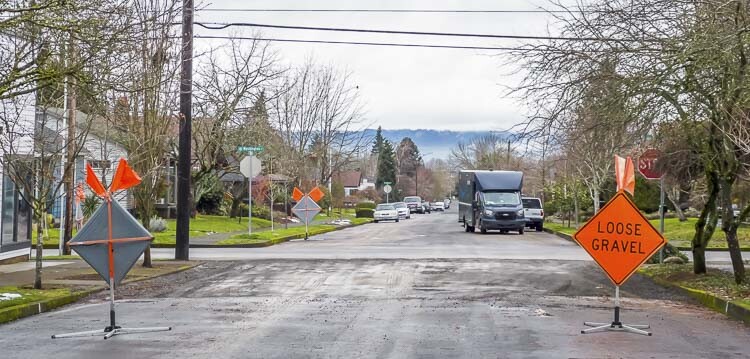 Temporary street repair at 30th and Washington Streets in Vancouver. Photo courtesy city of Vancouver