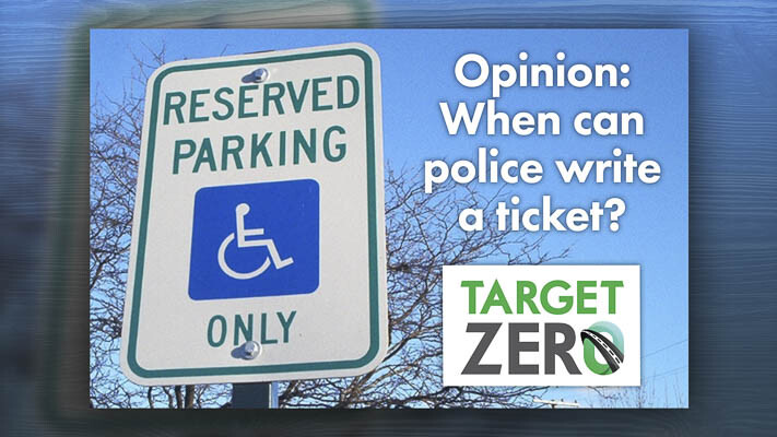 Target Zero Manager Doug Dahl answers a citizen’s question about the use of handicapped parking spaces.
