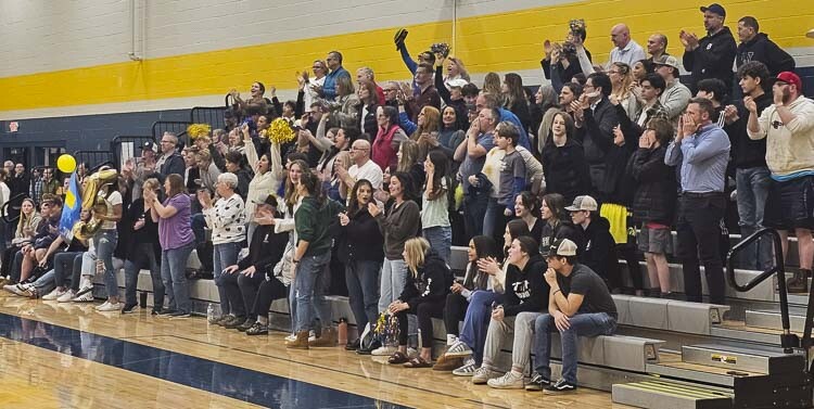 Columbia Adventist Academy fans enjoyed having a home game at the Class 1B boys basketball tournament. The Kodiaks prevailed. Photo by Paul Valencia