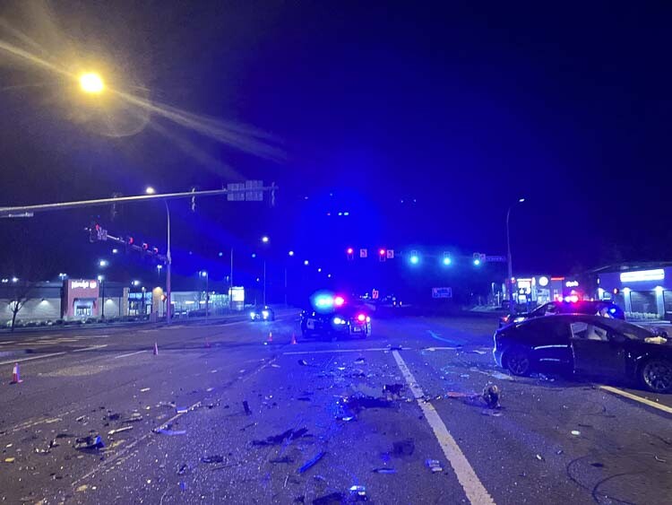 Three people involved in a two-vehicle collision Saturday (Feb. 10) in Battle Ground were seriously injured and transported to an area hospital.