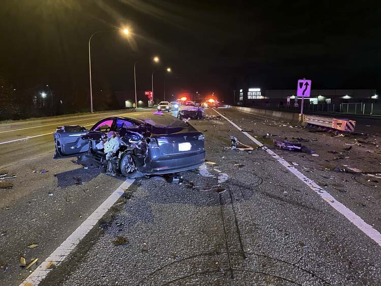 Three people involved in a two-vehicle collision Saturday (Feb. 10) in Battle Ground were seriously injured and transported to an area hospital.