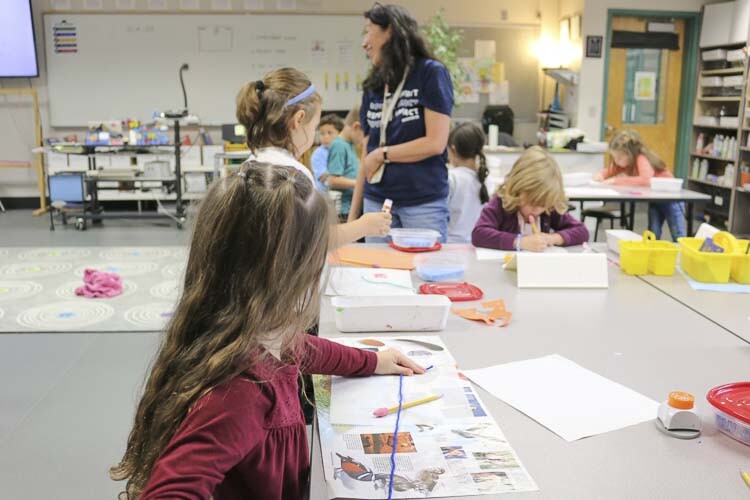 Alice Yang's art class at Cape Horn-Skye Elementary. Photo courtesy Washougal School District
