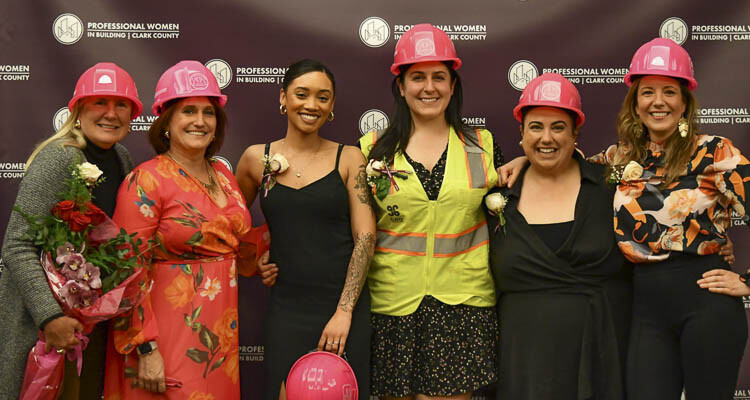 Women in Construction Week focused on the achievements of women in the industry. Currently, women hold 10 percent of construction jobs in the U.S. and own 13 percent of construction companies worldwide. Pictured here are Erin Wriston, Noelle Lovern, Hayden Calton, Alexa Lee, Elizabeth Gomez, and Jerai Laird. Photo courtesy BIA of Clark County