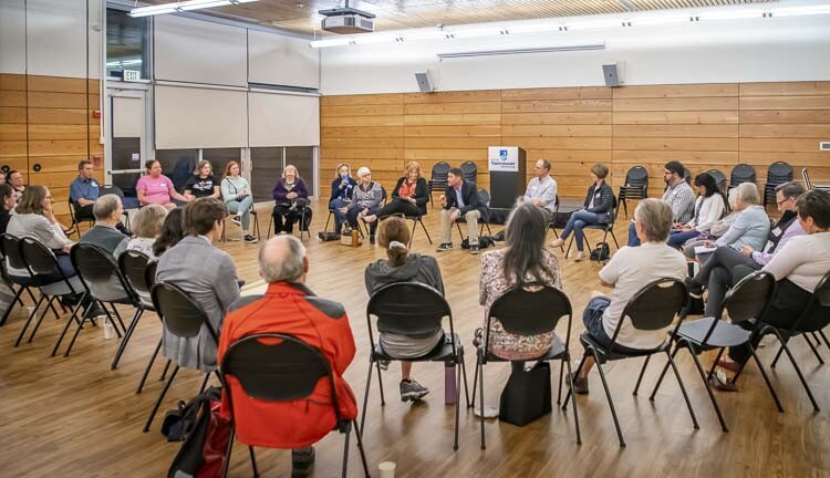 Community members gather to chat with City Councilors during a City Council Community Forum. Photo courtesy city of Vancouver