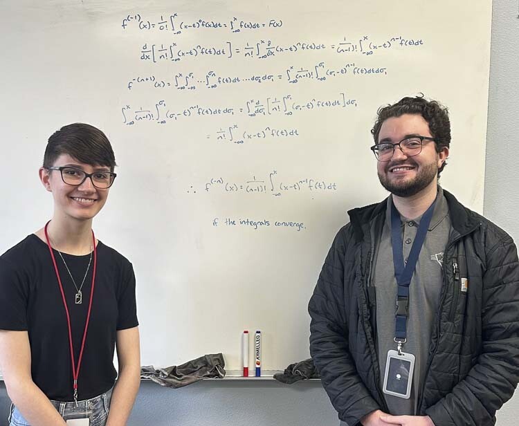 Sarah Crider, a student at King’s Way Christian High School, and math teacher Shawn Hillstrom have been working on a special project. They hope they have found the solution to the Riemann Hypothesis, first proposed in 1859. Photo courtesy Shawn Hillstrom