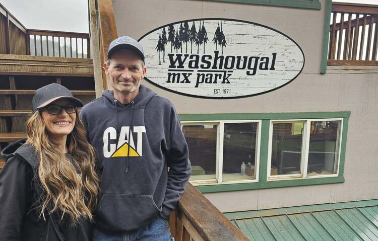 Jenny Armstrong and Luke Evans make a great team, designing award-winning trophies for the Washougal MX Nationals. Armstrong’s business, DK Designs, has won the award for best trophies for the Pro Motocross Championship series two of the past three seasons. Photo by Paul Valencia