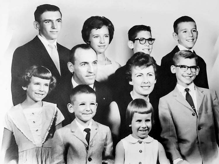 Erma and Gene Madore, shown here in a 1962 photo with their eight children. Photo courtesy Madore family
