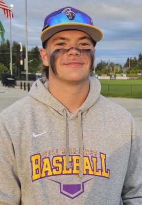 Zayne Boyes of Columbia River drove in the winning run with a base hit in the state championship game last week. Photo by Paul Valencia