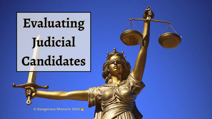 In her weekly column, Nancy Churchill discusses the process for voters to evaluate judicial candidates.