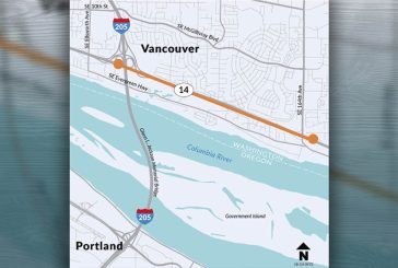 Nighttime paving on SR 14 in east Vancouver continues