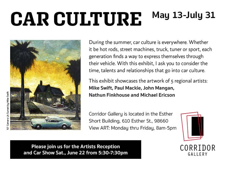 Meet artists and see a car show Saturday at the Car Culture exhibit at Corridor Gallery