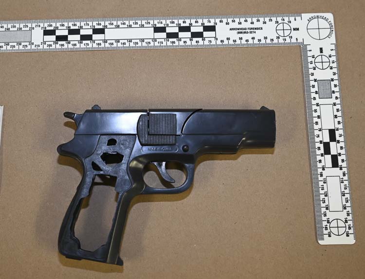 This close-up photo shows the replica firearm recovered at the scene of the June 8 officer-involved shooting. Photo courtesy Vancouver Police Department