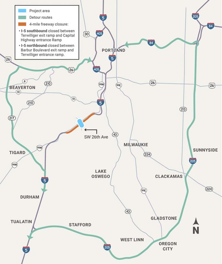 Map courtesy Oregon Department of Transportation