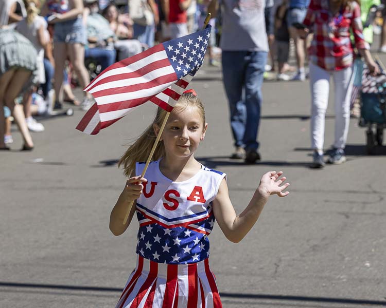 America the Beautiful is the theme for this year’s Camas Days, and this youngster was feeling patriotic at last year’s parade. Photo by Mike Schultz