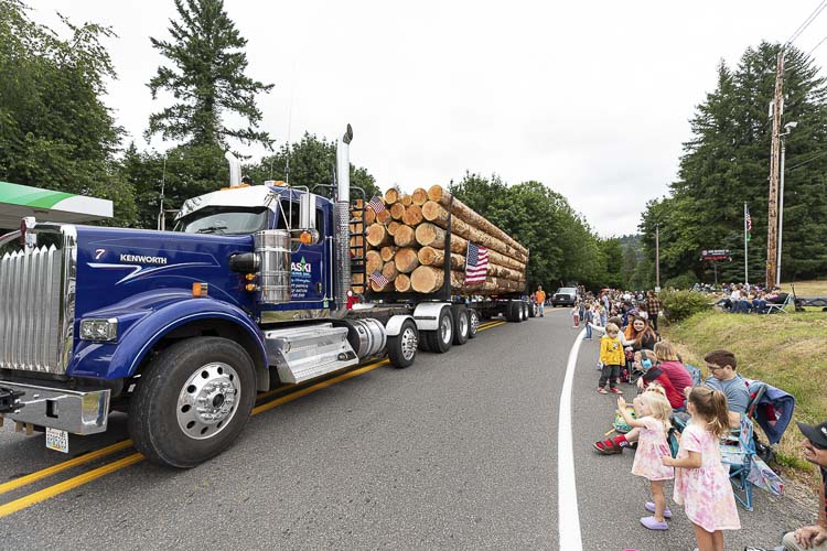 A log truck was featured at last year’s parade for Amboy Territorial Days. Photo by Mike Schultz