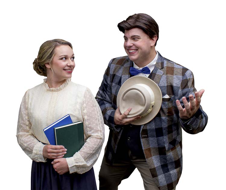 Erica Beck is Marian and Larry Taylor is Harold Hill in Journey Theater’s production of The Music Man. Photo courtesy Journey Theater