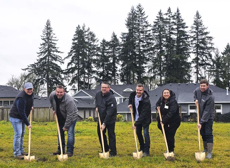 A groundbreaking ceremony in Felida was held in January for the 2024 GRO Parade of Homes. Now in July, three luxury homes are nearly complete, getting ready for the parade in September. Photo by Paul Valencia