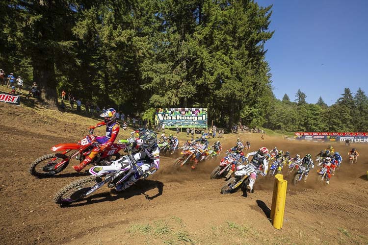 The course in the forest at Washougal MX Park makes for challenging racing for the athletes, as they maneuver their machines in and out of shadows on the hilly course. The Washougal National returns to Washougal this week. Photo courtesy MX Sport Pro Racing, Inc.