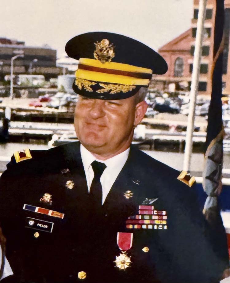 Rick Fields, shown here at his retirement ceremony in 1992, was later inducted into the U.S. Army Transportation Corps Hall of Fame. Photo courtesy Fields family