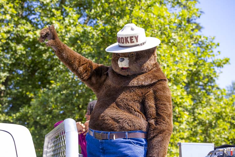 Smokey the Bear paid a visit to Territorial Days in Amboy over the weekend. Photo by Mike Schultz
