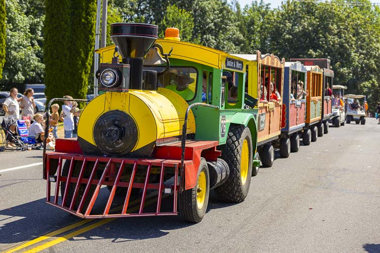 This train took the scenic route through Amboy during a parade to celebrate Territorial Days. Photo by Mike Schultz