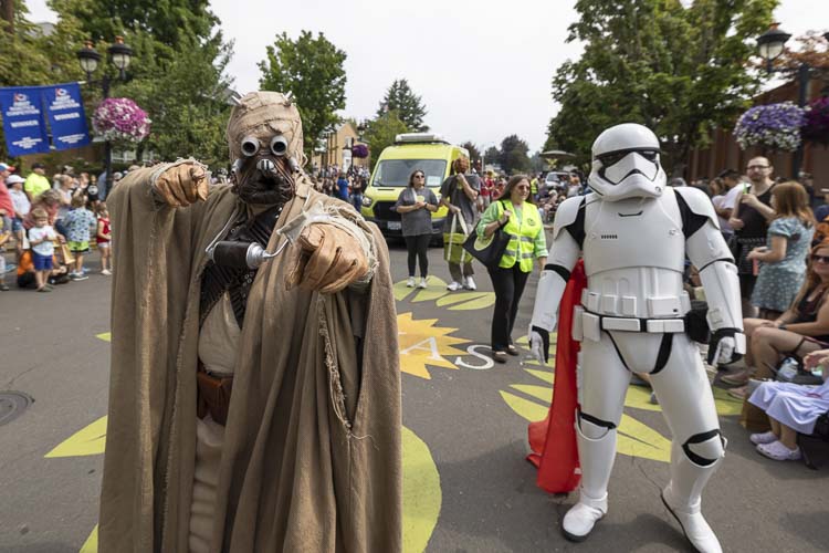 A Tusken Raider and a Stormtrooper patrolled Camas Days on Saturday. As Darth Vader might say … Impressive. Most impressive. Photo by Mike Schultz