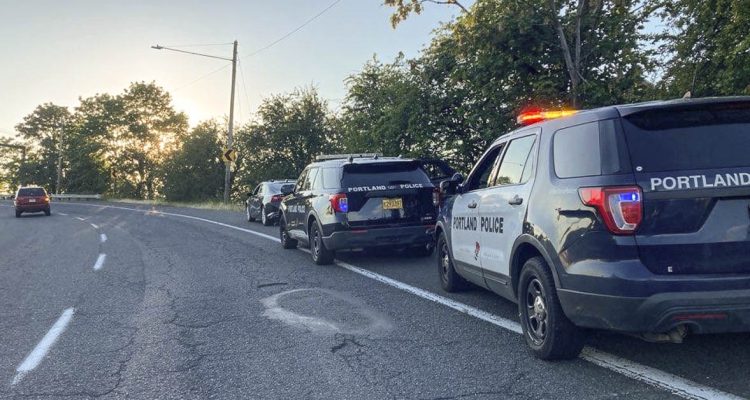 File photograph shows Portland Police making a stop during an HTU mission. Photo courtesy Portland Police Bureau